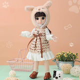 LoveinDIY 14.2 Inch BJD American Doll with Cloth Dress Up Girl Figure for DIY Customizing - Puppy