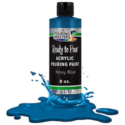 Pouring Masters Navy Blue Acrylic Ready to Pour Pouring Paint – Premium 8-Ounce Pre-Mixed Water-Based - for Canvas, Wood, Paper, Crafts, Tile, Rocks and More