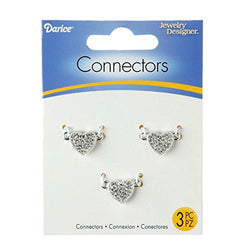 Darice Rhinestone Heart Jewelry Connector Links