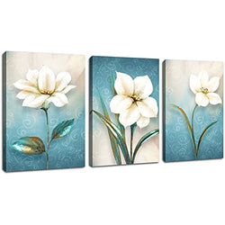 Bathroom Wall Decor Canvas Wall Art 3 Panel Oil Painting Picture for Living Room Wall Decor Painting Wood Frame Stretched Easy To Hang 12x16Inchesx3Pcs