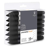 Winsor & Newton Promarker Brush, Set of 12, Neutral Tones