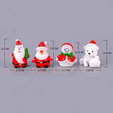 37YIMU 23 Pieces Miniature Resin Toys Christmas Tree Snowman Santa Claus Houses Figurines Fairy Garden Landscape Crafts Ornament