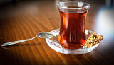 Pasabahce Turkish Tea Glasses and Saucers Set - 6 Glasses 6 Saucers