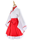 Japanese anime red and white kimono fox cosplay costume with socks size S(Asia M)