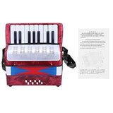 Professional Accordian, 17 Key 8 Bass Piano Accordion Musical Instrument for Beginners Students(Red)