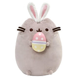 GUND Pusheen with Bunny Ears & Egg Easter Snackable Stuffed Plush Cat, Gray, 10”