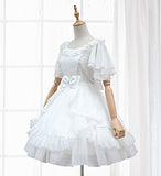 Smiling Angel Girls White/Black Sweet Lolita Dress Princess Court Skirts Cosplay Costumes, Large