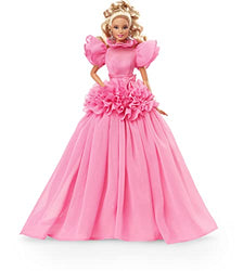 Barbie Signature Pink Collection Doll 3, Barbie Doll (Blonde) with Silkstone Body, Wearing Ruffled Chiffon Gown, Gift for Collectors
