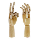 US Art Supply Pair of 12" Left & 12" Right Hands Wood Artist Drawing Manikin Articulated