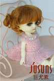 JD406 5-6'' 13-15CM Twin Buns Mohair BJD wigs 1/8 Lati yellow BJD doll accessories (Ginger)