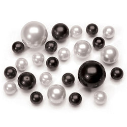 Pearl Vase Filler - Black and White - Large Assorted Sizes - 34 pieces