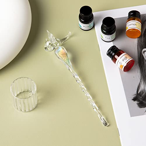 Cheap Handmade Crystal Glass Dip Pen Signature Pen Kit with Bottle