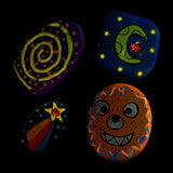 12 Rock Painting Creativity Arts Crafts DIY Supplies Kit with 18 Paints (Glow in The Dark & Metallic & Standard Paints) Decorate Your Own for Kids Painting Gifts Family Activity Birthday Present