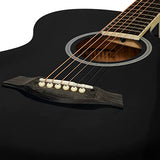 World Rhythm Acoustic Guitar, Right, Black, 3/4 (WR-204)