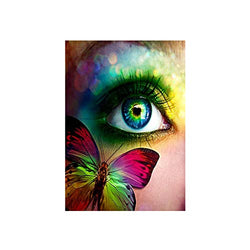 HUIMEI 5D Diamond DIY Painting Kits for Adults Butterfly Eye Diamond Painting Kits for Full Drill Round Diamond Art Kits for Home Wall Decor (Butterfly Eye, 12"×16")
