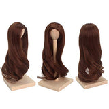 1/3 with 9-10 Inch BJD Doll Wig High Temperature Synthetic Fiber Long Straight Dark Khaki Hair Wig BJD Doll Wigs for 1/3 1/4 1/6 BJD SD Doll (724-12B)