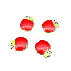 SANQIU Enamel Apple Charm Pack of 10 for Jewelry Making Fruit Pendant