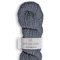 Loops Luxe Royal Alpaca & Silk Chunky Yarn | Luxury Yarn | 109 Yards | Premium Quality | Beautiful and Soft | for Knitting | Easy to Use | Perfect for DIY Projects | Single Skein | Charcoal