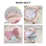 Cute Girl Plush Bag Backpacks for School, 3D Kawaii Animal Cartoon Schoolbag for Girl Bookbag School Supplies, White Dog