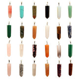 12pcs Healing Pointed Chakra Beads Pendants Point Bullet Shape Quartz Crystal Teardrop Stone Random