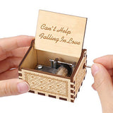 Can't Help Falling in Love Music Boxes Gifts for Wife/Girlfriend/Women/Husband/ Boyfriend - Hand Crank Engraved Wooden Vintage Musical Box Romantic Present for Birthday Anniversary Valentines Day