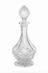 Amlong Crystal Lead Free Crystal Liquor Decanter with Stopper, Round