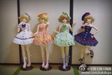 4 PCS 1/3 SD16 DD DY BJD Dress Suit Outfit / European Style Dress Doll Dollfie LUTS / Tee Dress Sailor Suit / White + Dark-Blue Horizontal Stripe