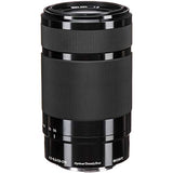 Sony E 55-210mm f/4.5-6.3 OSS Lens (Black) with Essential Striker Bundle: Includes SD Card Reader, UV Filter, Cleaning Kit, and Lens Pouch.