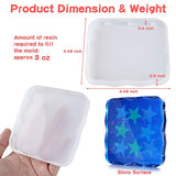 ZeMooon 4 Pack Coaster Resin Molds,Diamond Edge Square Coaster Molds for Resin Casting, Epoxy Resin Silicone Tray Mold