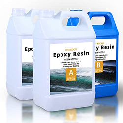 OYOOWOOA Deep Pour Epoxy Resin 4 Gallons Kit 2:1 Liquid Resina Epoxica Transparente Crystal Clear Casting Resin for Garage Floor River Tables Live Edge and Wood Filler