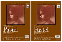 2-Pack - Strathmore 400 Series Pastel Pad, Assorted Colors, 9"x12" Glue Bound, 24 Sheets Each.