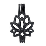 10pcs Enamel Black Pearl Bead Cage Pendant Perfume Essential Oil Aromatherapy Diffuser Locket Charm