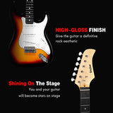 YOLENY 39 Inch Electric Guitar Complete beginner Kit Full-size Solid-Body SSS Pickups for Starter with 20-Watt Amplifier, Bag, Stand, Tremolo Bar, Digital Tuner, Strap, Picks, Strings