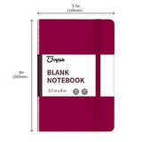 JOYEUX Blank Journal Notebook, A5, 160 Pages 100 Gsm Thick Sketch Books Hardcover Journal for Writing, 5.7 inches x 8 inches Notebooks for Work (Burgundy)