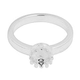 5PCS crown cup ring with 6mm blank base, ring bezel cup, bezel ring mounting, Silver