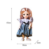 Angelhood 1/6 Mini BJD Doll, 17cm Ball Jointed Dolls with Clothes Dress Up Wig and Movable Joint, Toy Gift for Girls