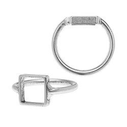 Nunn Design Ring, Open Frame Itsy Square Size 7, 1 Piece, Antiqued Silver