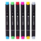 80 Colors Dual Tips Permanent Marker Pens Art Markers Highlighters with Carrying Case for Drawing Sketching Adult Coloring Highlighting and Underlining，Includes: Plastic Storage Case