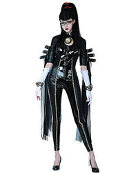 miccostumes Women's Witch Cosplay Bodysuit Halloween Costume with Gloves Headband (S) Black