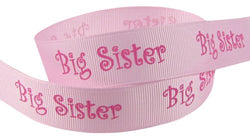 Hip Girl Boutique 5yd 7/8" Big Sister Ribbon-Grosgrain -Pearl Pink/Hot Pink