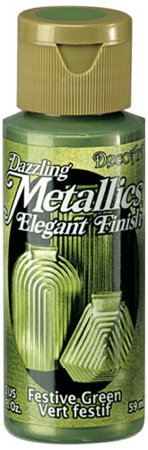 DecoArt Dazzling Metallics 2-Ounce Festive Green Acrylic Paint