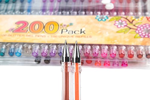  Gel Pens, Reaeon 200 Pack Pen with Case for Adult