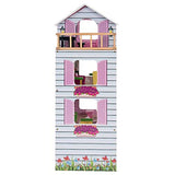 Costzon Dollhouse, Toy Family House with 13 pcs Furniture, Play Accessories, Cottage Uptown Doll House, Doll Playhouse Cottage Set