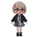 KSYXSL 1/12 BJD Dolls 13.5Cm 5.3" Deluxe Collector Doll Ball Jointed Doll with Full Set Clothes Socks Shoes Wig Makeup Glasses, Best Gift for Girls (Gift Wrapped)