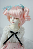Wig Only Jusuns JD443 7-8inch 18-20CM Double Rolled Ponytail BJD Doll Wig 1/4 MSD Peach Pink Synthetic Mohair Doll Hair