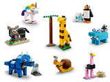 LEGO Bricks and Animals 11011 Classic Creative Toy (1,500 Pieces) — Brick-Built 10 Amazing Animal Figures — for Kids Ages 4 and up Family Holiday Bundle — Drawstring Bag