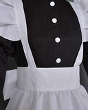 miccostumes Women's Classic Cute Maid Uniform Long Dress Cosplay Costume with Apron Petticoat (M, Black/White)