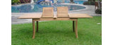 TeakStation 12 Seater Grade-A Teak Wood 13pc Dining Set: 117" Double Extension Rectangle Table 12 Giva Chairs (10 Armless and 2 Arm/Captain) #TSDSGVp