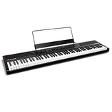 Digital Piano Bundle - Electric Keyboard with 88 Semi Weighted Keys, Built-In Speakers, 5 Voices and Sustain Pedal – Alesis Recital and M-Audio SP-2