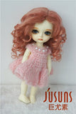 Jusuns JD039 1/8 13-15CM Lati Yellow Size Mohair Doll Wigs 5-6inch Lovely Wave Long BJD Doll Wig Dark Pink